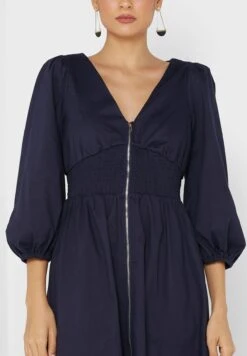 Little Mistress Navy Denim Zip Midaxi By Vogue Williams -Silk Bloom Dresses Store 3 zoom desktop 1601