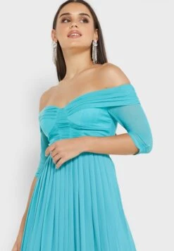 Little Mistress Bardot Plisse Dress -Silk Bloom Dresses Store 3 zoom desktop 1609