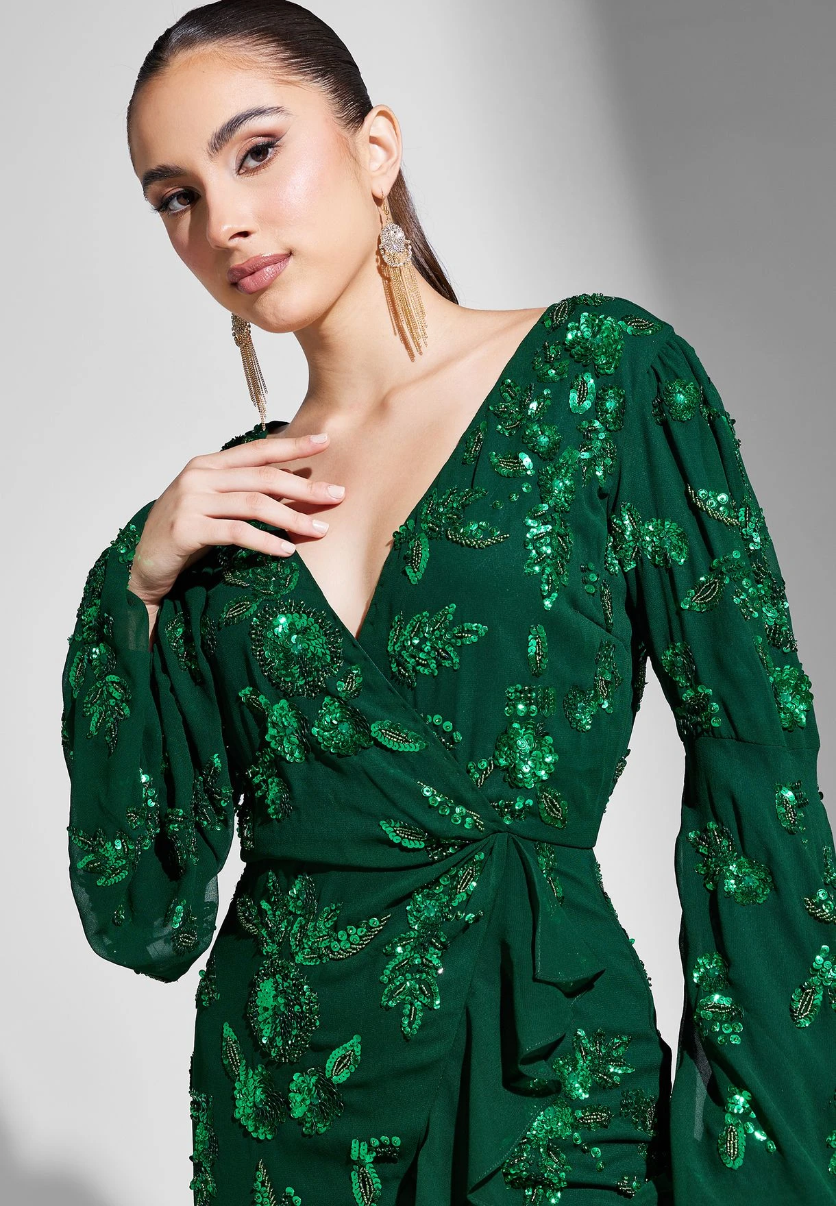 Embellished Ruffle Hem Dress 3 Embellished Ruffle Hem Dress - Image 3