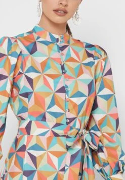 Printed Pleated Hem Dress -Silk Bloom Dresses Store 3 zoom desktop 1640