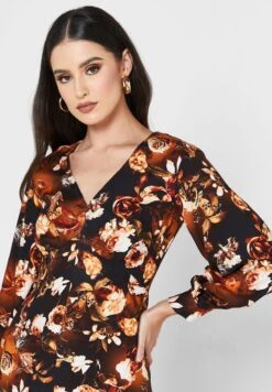 Balloon Sleeve Floral Print Dress 6 Balloon Sleeve Floral Print Dress -Silk Bloom Dresses Store 3 zoom desktop 1647