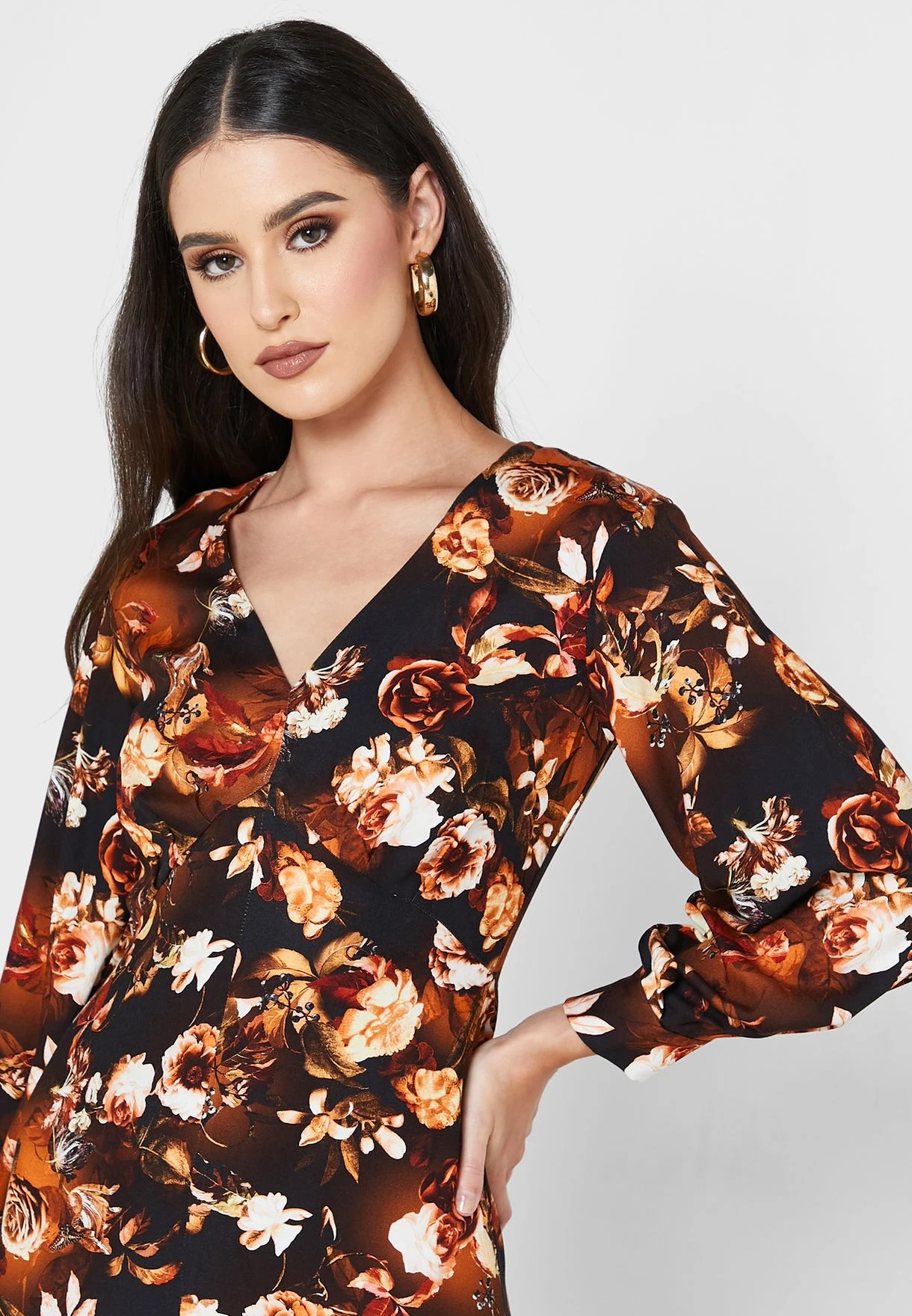 Balloon Sleeve Floral Print Dress 3 Balloon Sleeve Floral Print Dress - Image 3