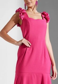 Adrianna Papell Ruffle Detail Square Neck Dress 6 Adrianna Papell Ruffle Detail Square Neck Dress -Silk Bloom Dresses Store 3 zoom desktop 1658