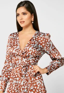 Printed Wrap Dress -Silk Bloom Dresses Store 3 zoom desktop 1661