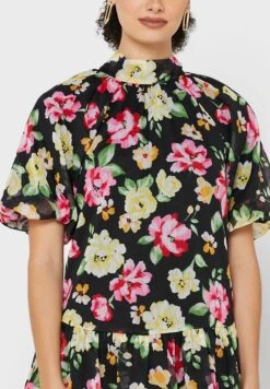 Large Floral Print High Low Midi Dress -Silk Bloom Dresses Store 3 zoom desktop 1666