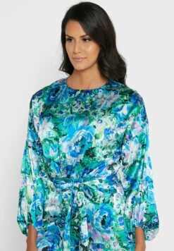 Printed Balloon Sleeve Dress -Silk Bloom Dresses Store 3 zoom desktop 1667