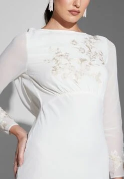 Plunge Neck Embroidered Dress -Silk Bloom Dresses Store 3 zoom desktop 1669