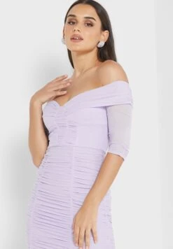 Little Mistress Bardot Plisse Dress -Silk Bloom Dresses Store 3 zoom desktop 1670