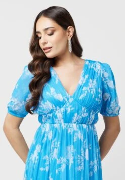 Floral Puff Sleeve Tiered Dress -Silk Bloom Dresses Store 3 zoom desktop 1672