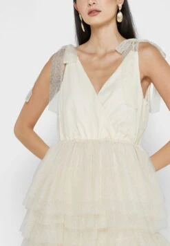 Surplice Neck Ruffle Detail Dress -Silk Bloom Dresses Store 3 zoom desktop 1674