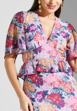 Floral Back Cut Ruffle Hem Dress -Silk Bloom Dresses Store 3 zoom desktop 1682