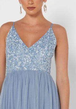 Plunge Neck Cami Pleated Dress -Silk Bloom Dresses Store 3 zoom desktop 1683