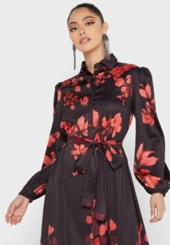 Balloon Sleeve Printed Dress -Silk Bloom Dresses Store 3 zoom desktop 1689