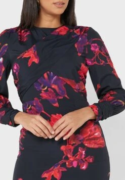 Split Detail Floral Print Dress -Silk Bloom Dresses Store 3 zoom desktop 1696