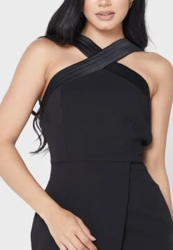 Cross Neck Belt Detail Dress -Silk Bloom Dresses Store 3 zoom desktop 1697