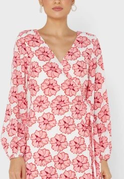 Little Mistress White Floral Maxi Wrap Midaxi By Vogue Williams -Silk Bloom Dresses Store 3 zoom desktop 1707