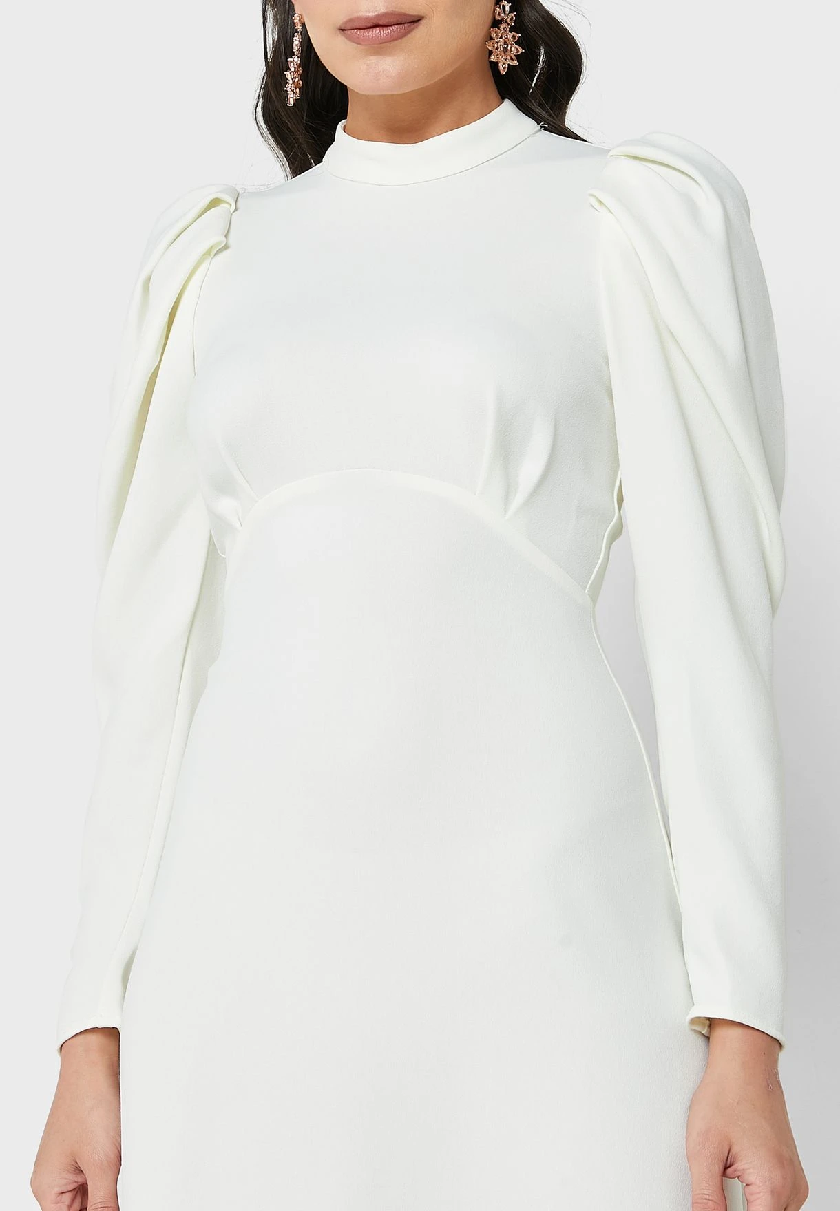 High Neck Puff Sleeve Dress 3 High Neck Puff Sleeve Dress - Image 3