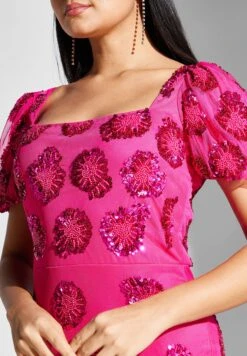 Embellished Puff Sleeve Dress -Silk Bloom Dresses Store 3 zoom desktop 1710