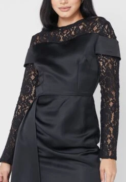 Side Split Mesh Insert Drape Detail Dress 6 Side Split Mesh Insert Drape Detail Dress -Silk Bloom Dresses Store 3 zoom desktop 1712