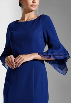 Adrianna Papell Boat Neck Ruffle Sleeve Dress -Silk Bloom Dresses Store 3 zoom desktop 1713