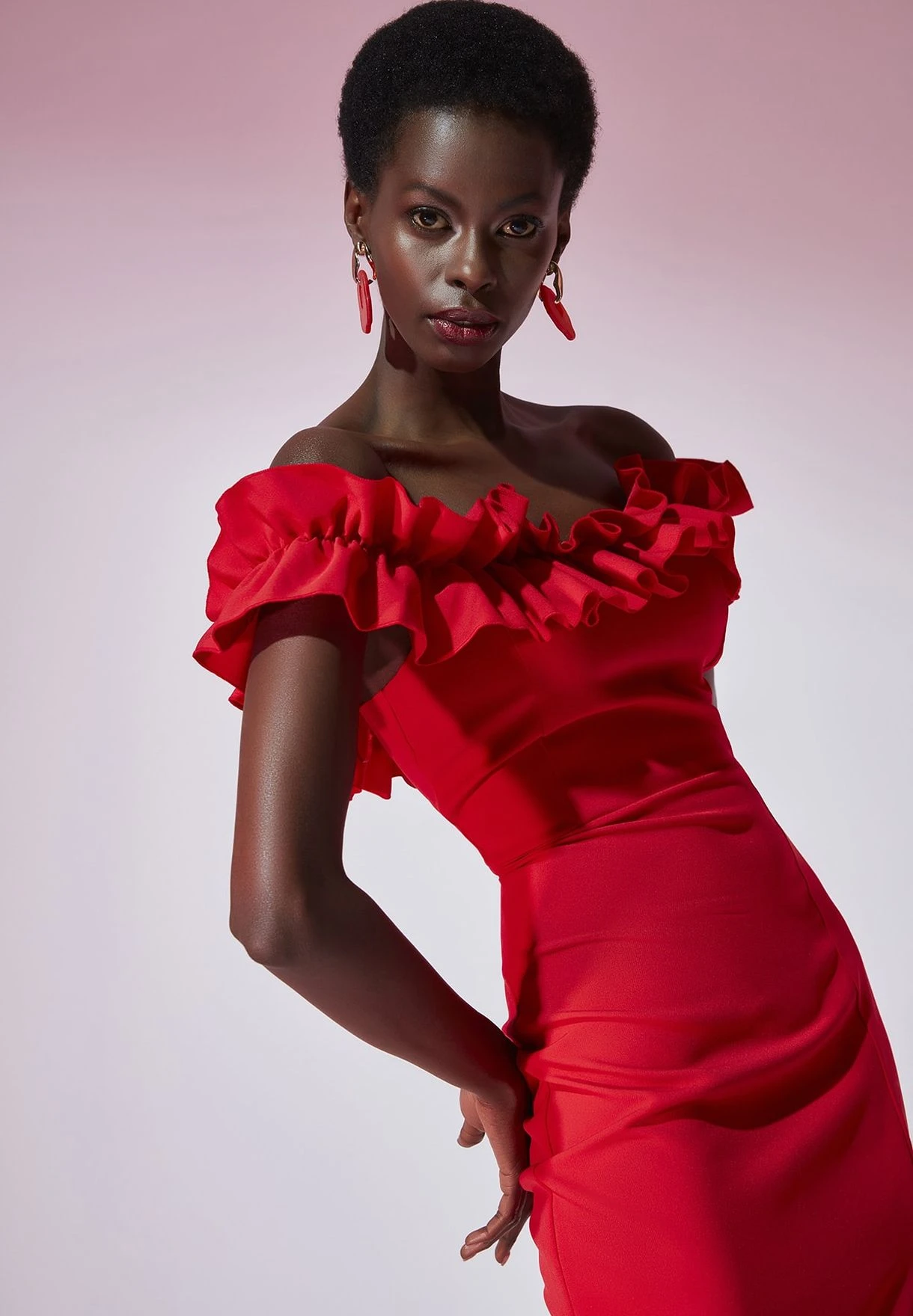 Trendyol Bardot Bodycon Dress 3 Trendyol Bardot Bodycon Dress - Image 3