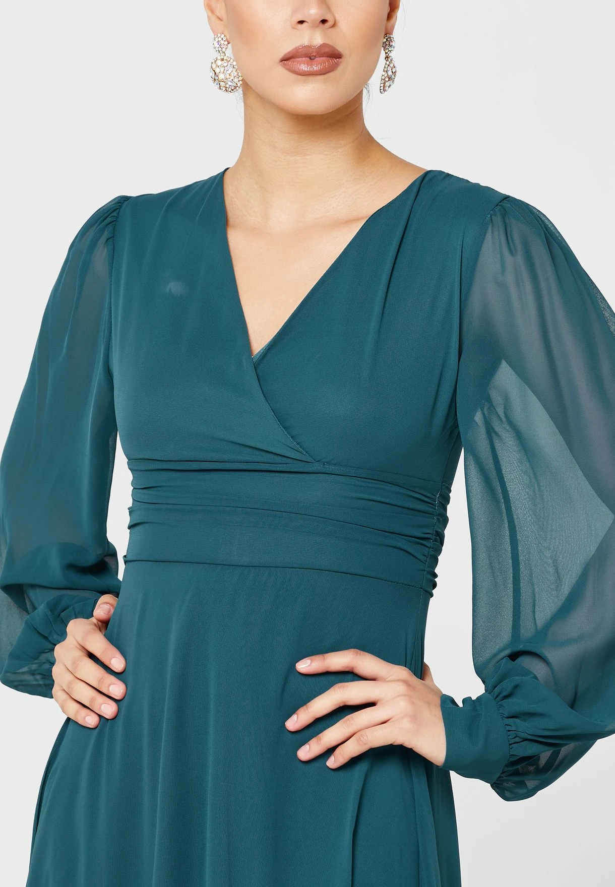 V Neck Flared Dress 3 V Neck Flared Dress - Image 3