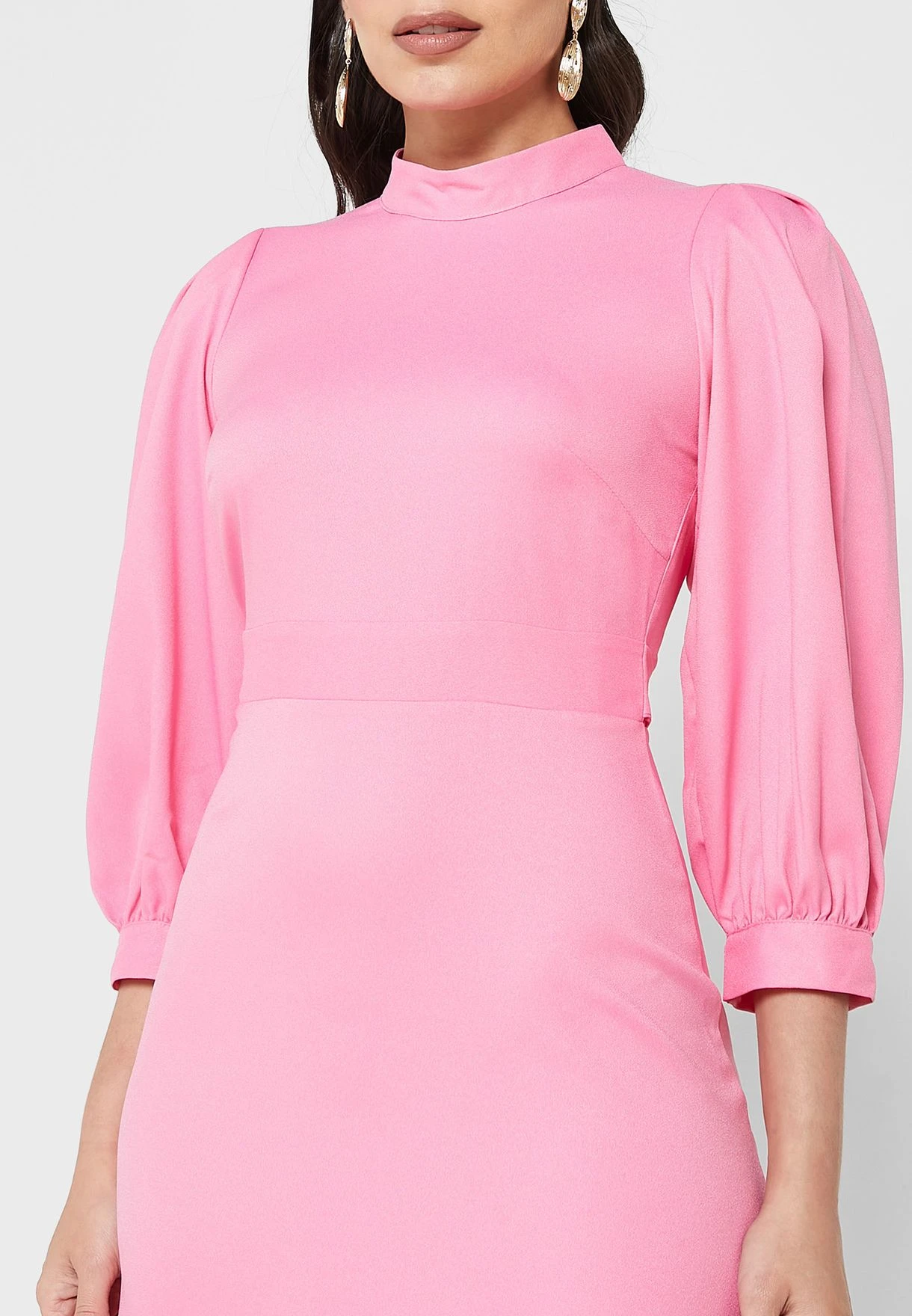 High Neck Puff Sleeve Dress 3 High Neck Puff Sleeve Dress - Image 3