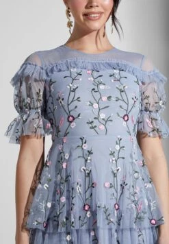 Floral Mesh Detail Ruffle Dress 6 Floral Mesh Detail Ruffle Dress -Silk Bloom Dresses Store 3 zoom desktop 1744