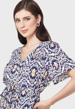 Vero Moda Printed Tie Detail Shirt Dress -Silk Bloom Dresses Store 3 zoom desktop 175