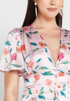 Floral Front Slit Button Detail Dress 6 Floral Front Slit Button Detail Dress -Silk Bloom Dresses Store 3 zoom desktop 1754