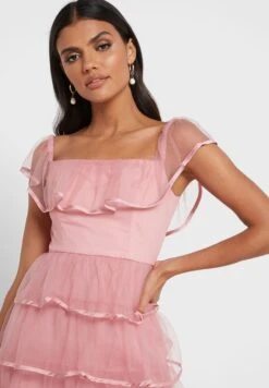 Layered Puff Sleeve Dress -Silk Bloom Dresses Store 3 zoom desktop 1756