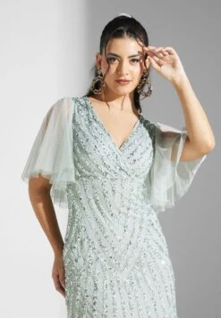Embellished Ruffle Sleeve Dress -Silk Bloom Dresses Store 3 zoom desktop 1760