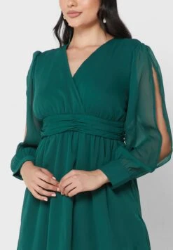 ELLA Puff Sleeve A-Line Dress -Silk Bloom Dresses Store 3 zoom desktop 1775
