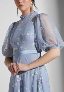 Floral Mesh Detail Dress -Silk Bloom Dresses Store 3 zoom desktop 1778