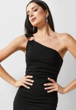 One Shoulder Dress With Slit -Silk Bloom Dresses Store 3 zoom desktop 1801