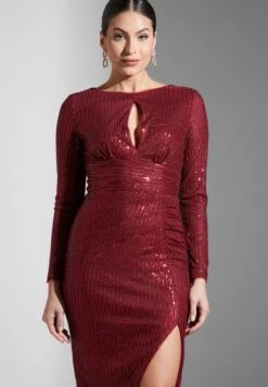 TFNC Side Split Ruched Sequin Detail Keyhole Dress -Silk Bloom Dresses Store 3 zoom desktop 1816