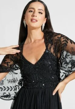 Cape Sleeve Sequin Detail Pleated Dress 6 Cape Sleeve Sequin Detail Pleated Dress -Silk Bloom Dresses Store 3 zoom desktop 1820