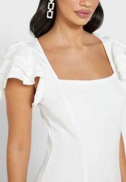 ELLA Ruffle Sleeve Slit Dress -Silk Bloom Dresses Store 3 zoom desktop 1824