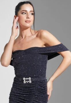 Off Shoulder Ruched Dress -Silk Bloom Dresses Store 3 zoom desktop 1838