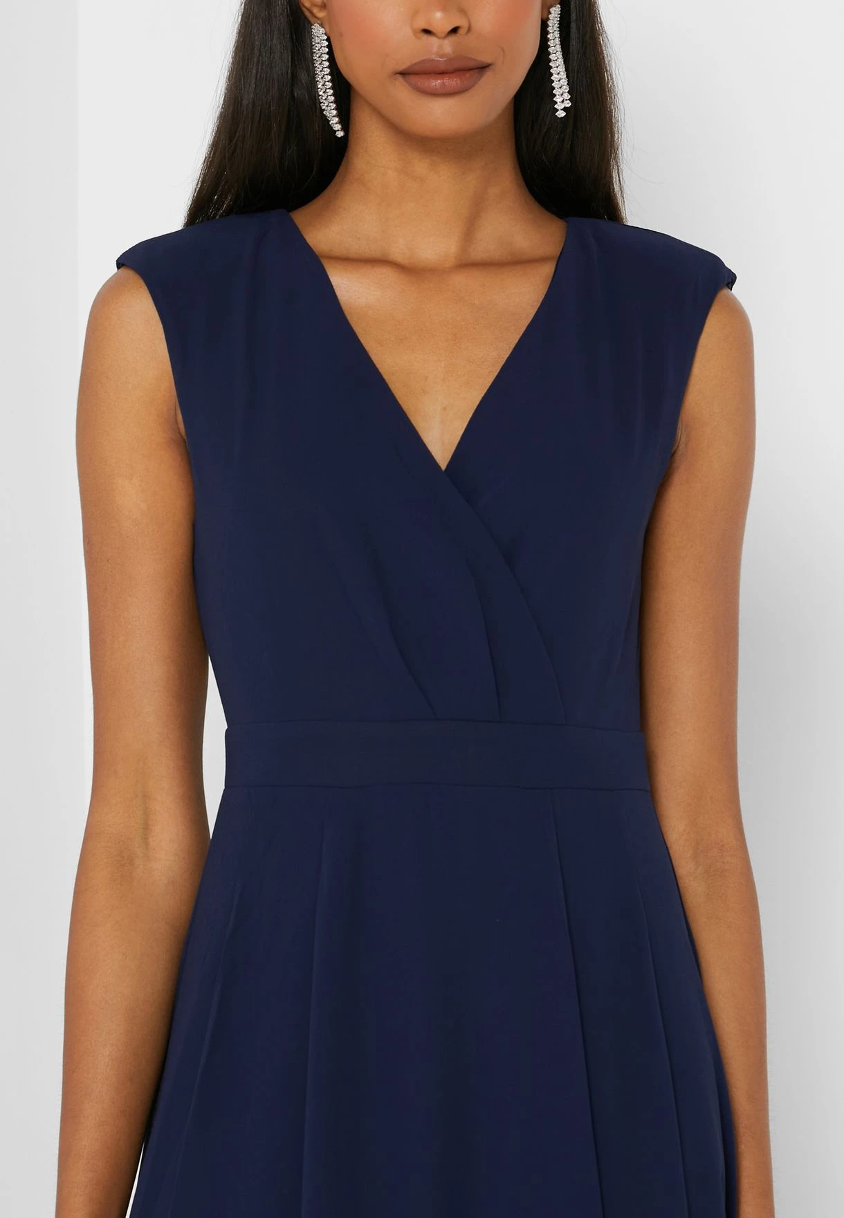 V-Neck Pleat Detail Dress 3 V-Neck Pleat Detail Dress - Image 3
