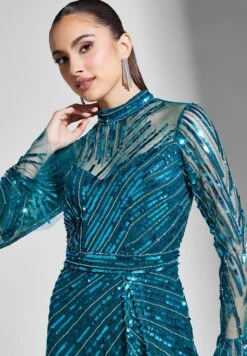 Embellished High Neck Dress -Silk Bloom Dresses Store 3 zoom desktop 1851