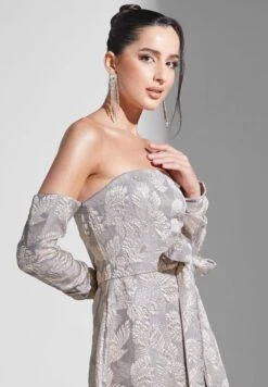 Off Shoulder Jacquard Dress -Silk Bloom Dresses Store 3 zoom desktop 1852
