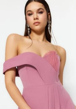 Trendyol Bardot Pleated Wrap Dress 11 Trendyol Bardot Pleated Wrap Dress -Silk Bloom Dresses Store 3 zoom desktop 1855