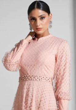 Textured Dress With High Neck -Silk Bloom Dresses Store 3 zoom desktop 1867