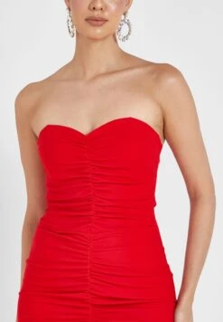 TFNC Bardot Ruched Front Slit Dress -Silk Bloom Dresses Store 3 zoom desktop 1868