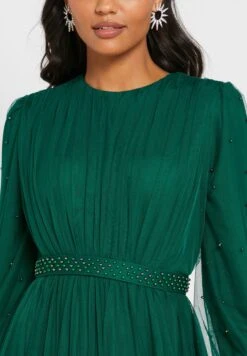 Embellished Belt Pleated Dress -Silk Bloom Dresses Store 3 zoom desktop 1871