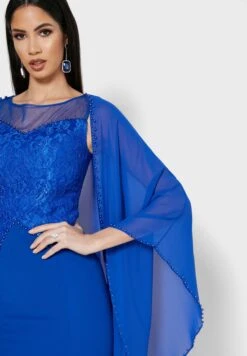 Embellished Cape Sleeve Maxi Dress -Silk Bloom Dresses Store 3 zoom desktop 1877