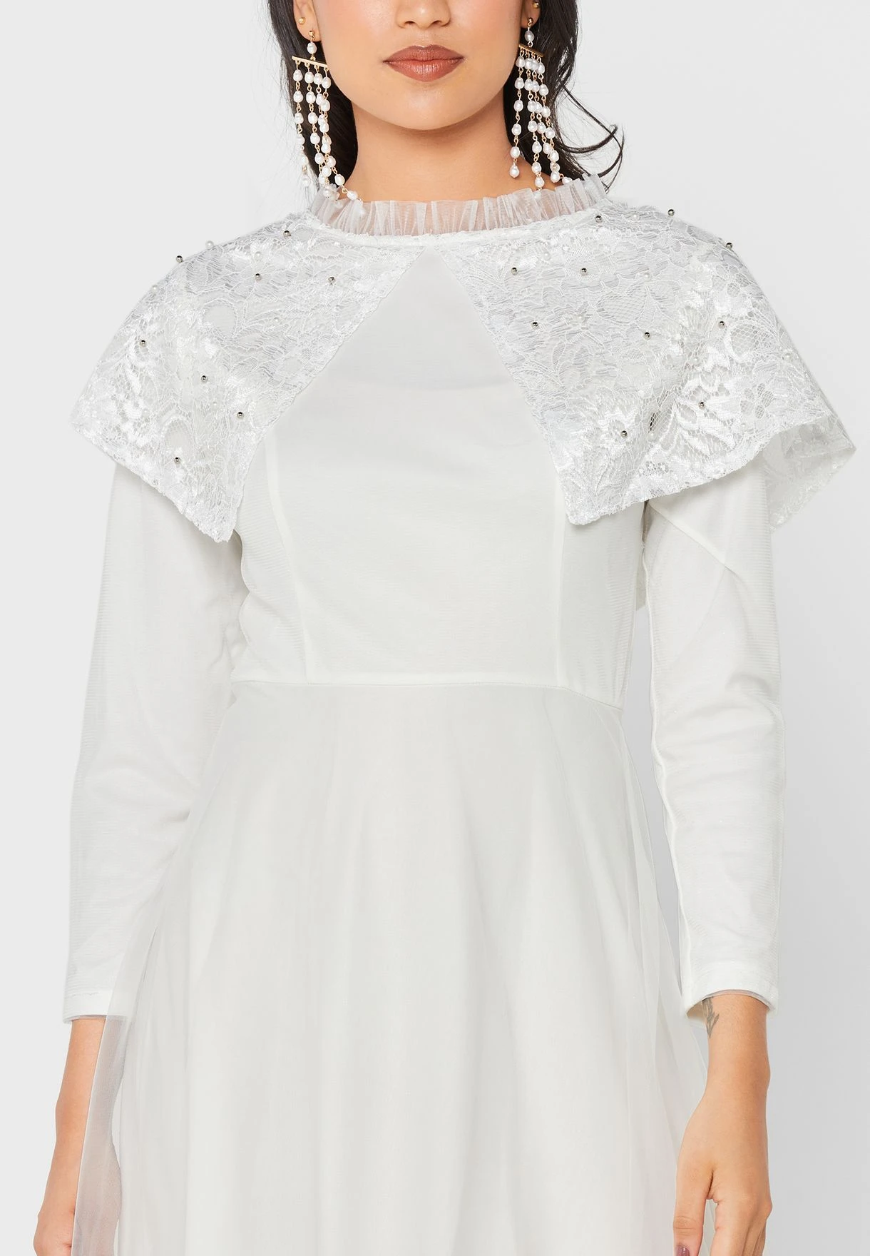 Embroidered Shoulder Dress 3 Embroidered Shoulder Dress - Image 3