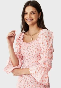 COTTON ON Shirred Long Sleeves Mini Dress -Silk Bloom Dresses Store 3 zoom desktop 189