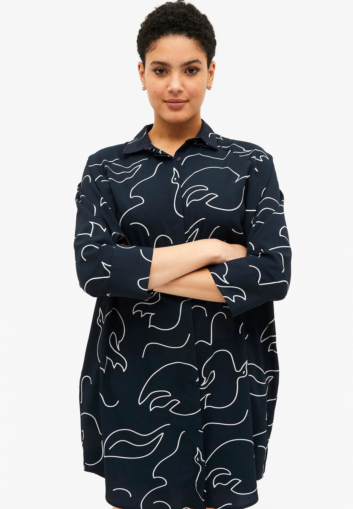 Monki Button Detail Printed Dress 3 Monki Button Detail Printed Dress - Image 3
